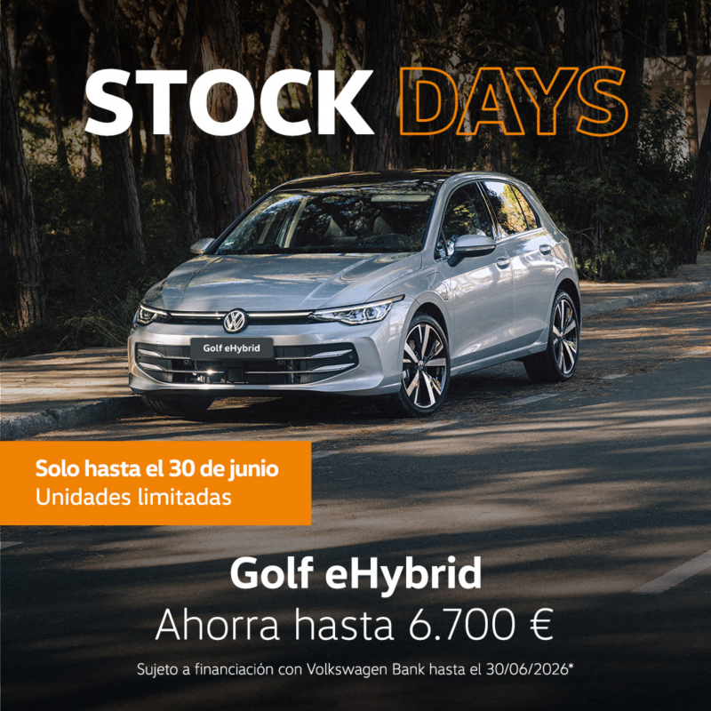 Oferta especial abril Volkswagen Golf, ahorra hasta 6.000€, sujeto a financiación con Volkswagen Bank hasta el 30/04/2026.