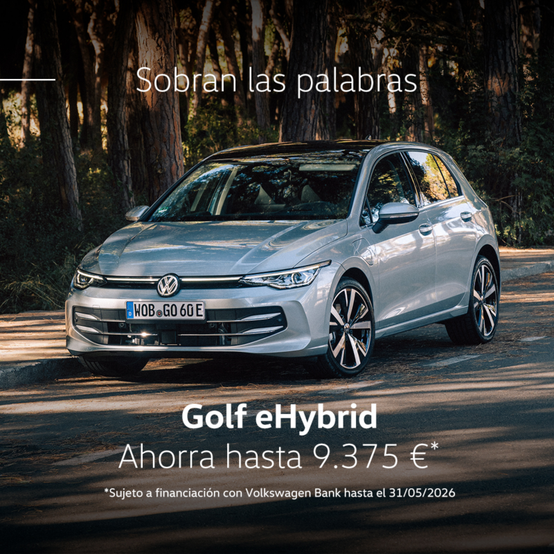 Oferta especial abril Volkswagen Golf, ahorra hasta 6.000€, sujeto a financiación con Volkswagen Bank hasta el 30/04/2026.