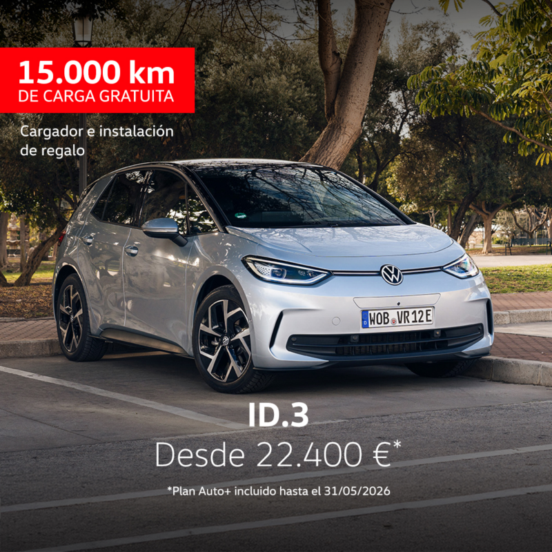 Oferta especial abril Volkswagen ID.3 - 15.000 km de carga gratuita, con cargador e instalación de regalo
