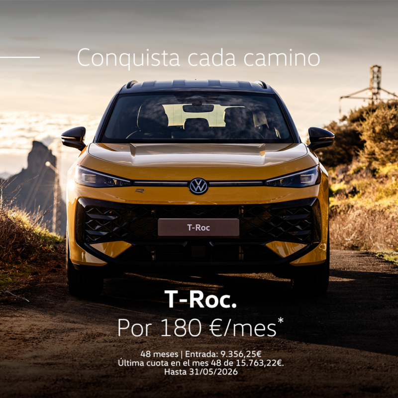 Oferta especial abril Volkswagen Tiguan, Por 220 €/mes* | 36 meses | Entrada: 8.560,04€ | Última cuota en el mes 36 de 23.076,48€, sujeto a financiación con Volkswagen Bank hasta el 30/04/2026.