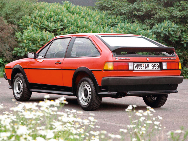Red VW Scirocco rear view