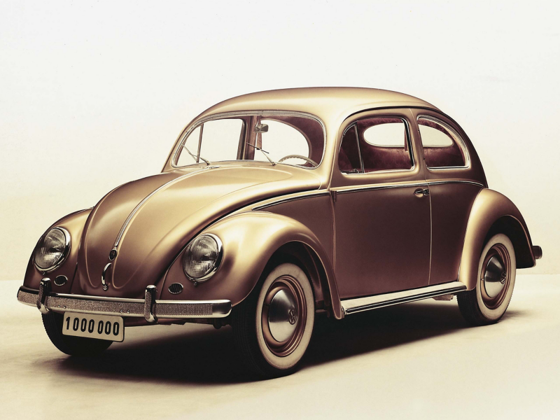 Vintage gold VW beetle