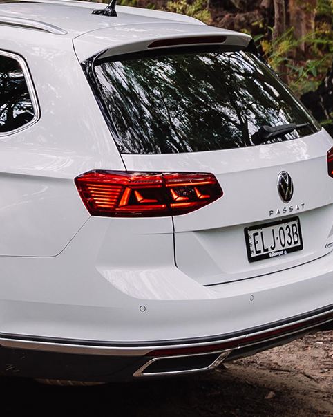 Close up of the Rear of Volkswagen Passat Alltrack.