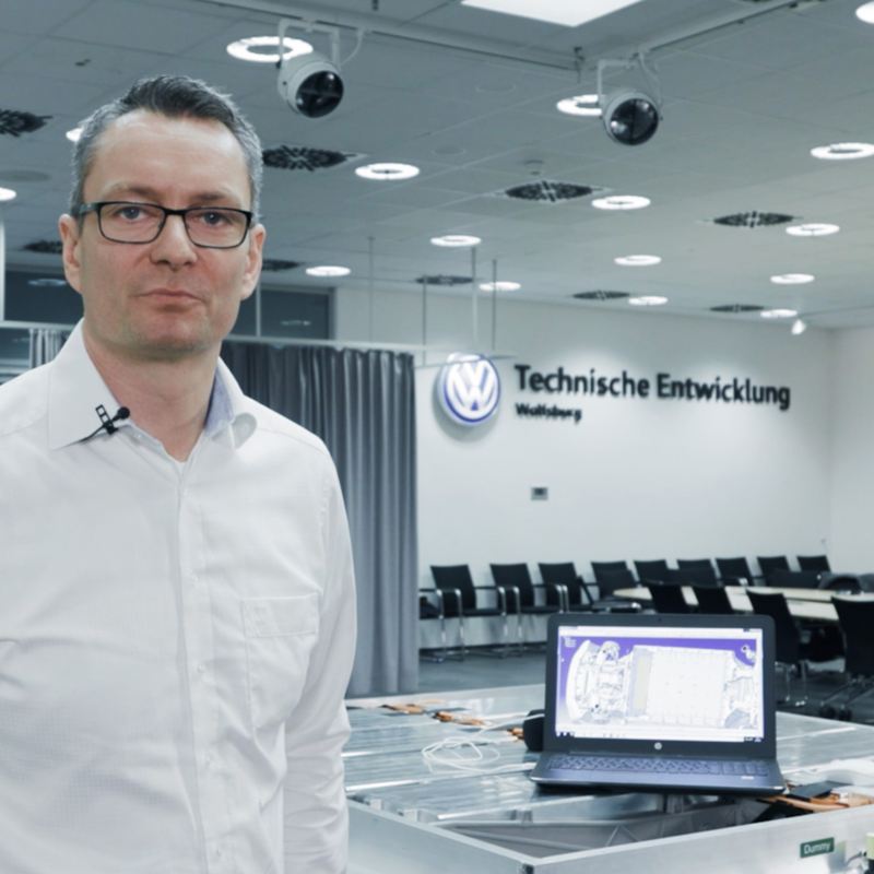 Norman Tenneberg in Wolfsburg at the technical development.