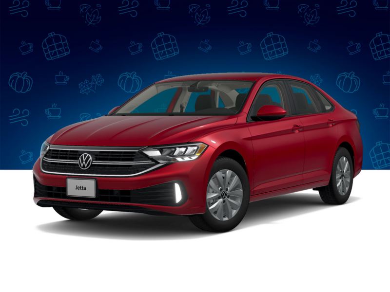 Jetta seminuevo de color rojo. Sedán mexicano con seguro gratis válido en agencias de autos seminuevos Volkswagen.