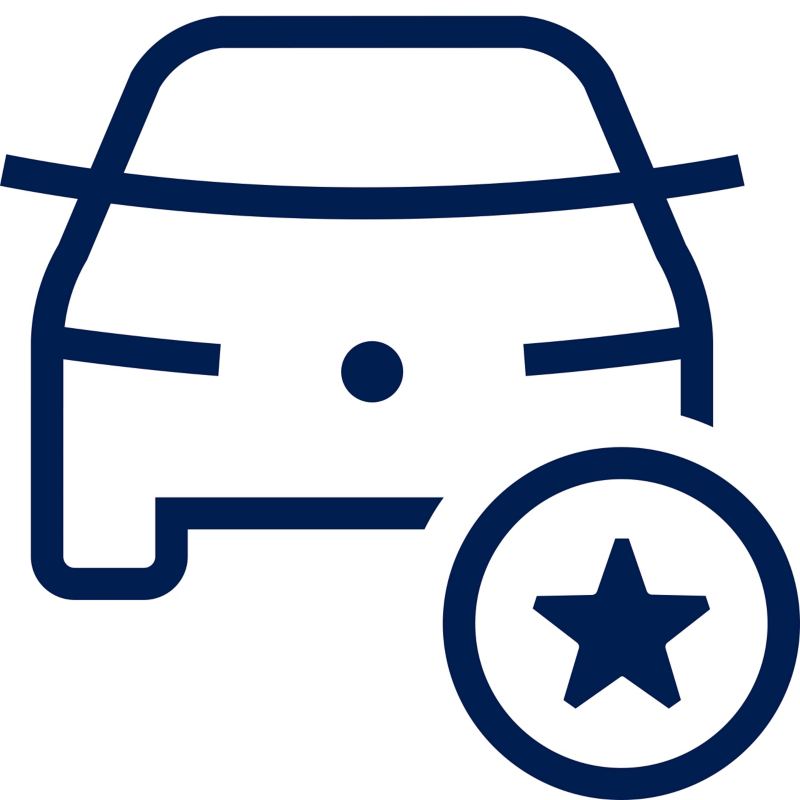Icon: Auto mit einem Sternchen