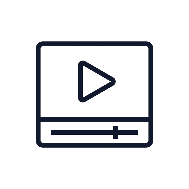 Icon: Graphische Darstellung eines Play-Buttons in einem Video