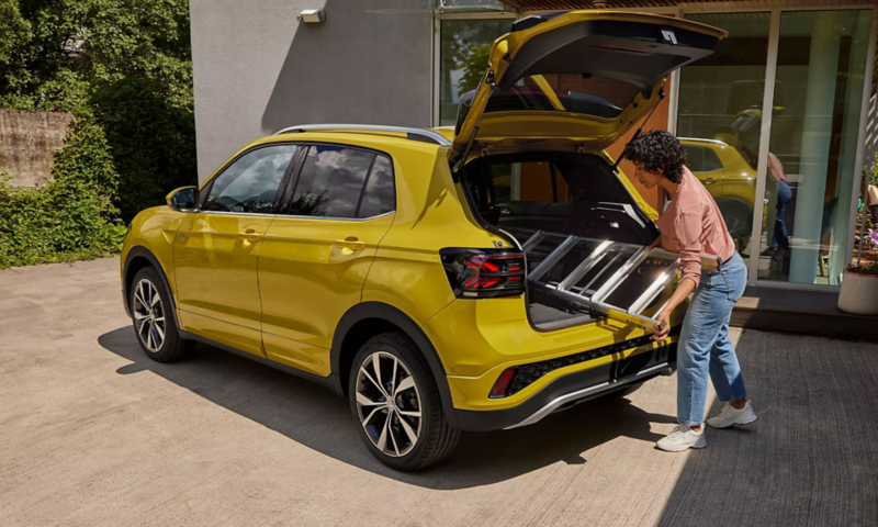 VW SUV - T-Cross being loaded with a ladder