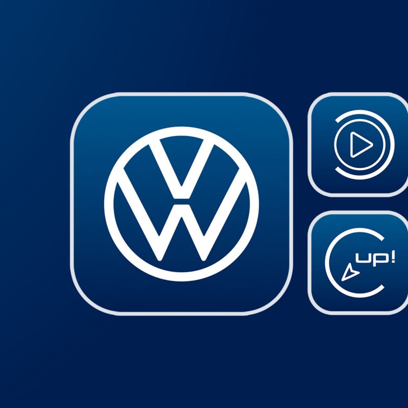 Symbolbild mit Logos unterschiedlicher Volkswagen Apps