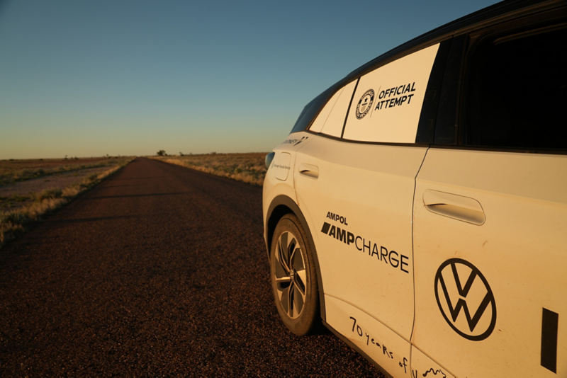 Side view driving in the outback