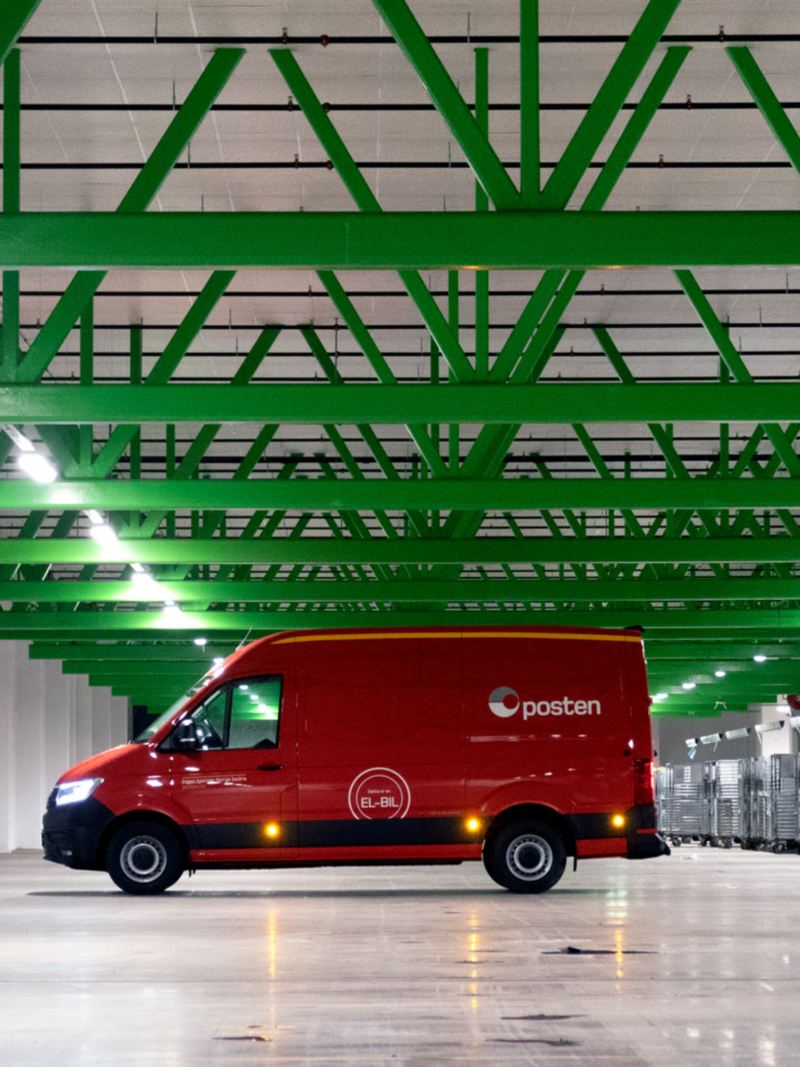 vw Volkswagen e-Crafter el varebil elektrisk varebil elbil elvarebil miljøvennlig grønn posten postbil budbil bud lagerlokalet lager postterminal