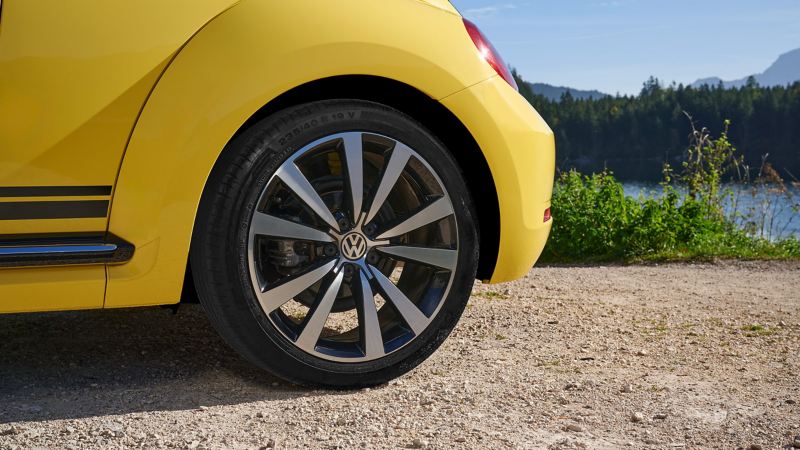 Close-up wheel incl. rim of a VW Beetle