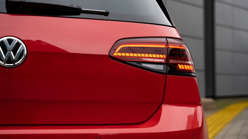 Detailed view of a VW tail light