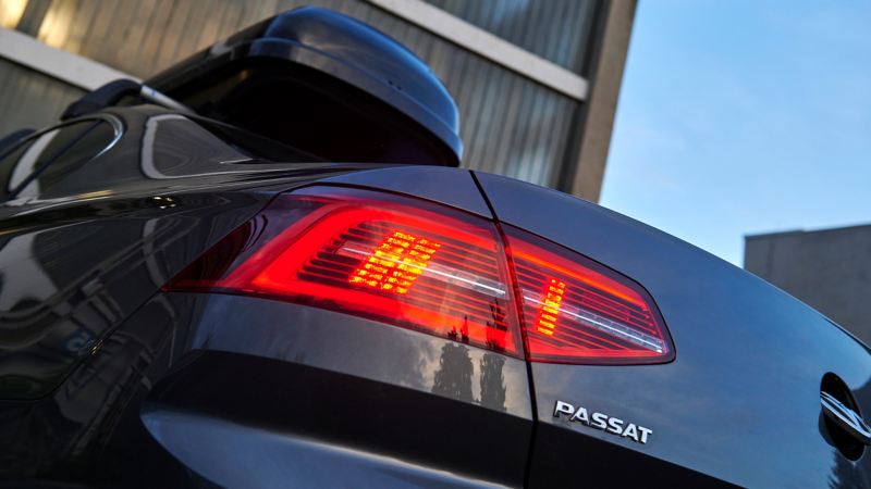 Close-up rear light with brake light on a VW Passat B8