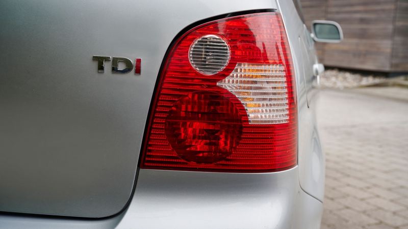 Close-up tail light cluster of a VW Polo 4 TDI