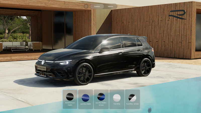 VW Golf R Black Edition im Virtual Studio – Farbauswahl Lackierung