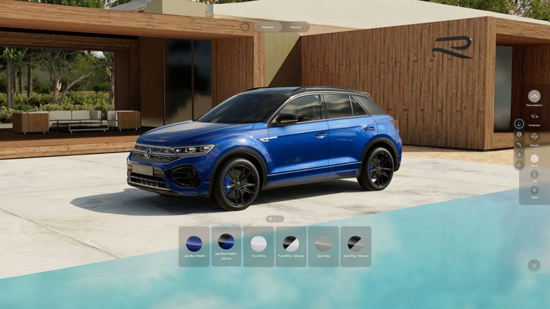 Bild zeigt Features des Virtual Studios anhand des T-Roc R