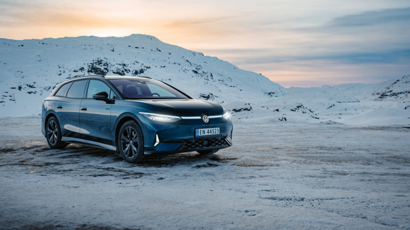 vw id7 tourer gtx står parkert på haukelifjell