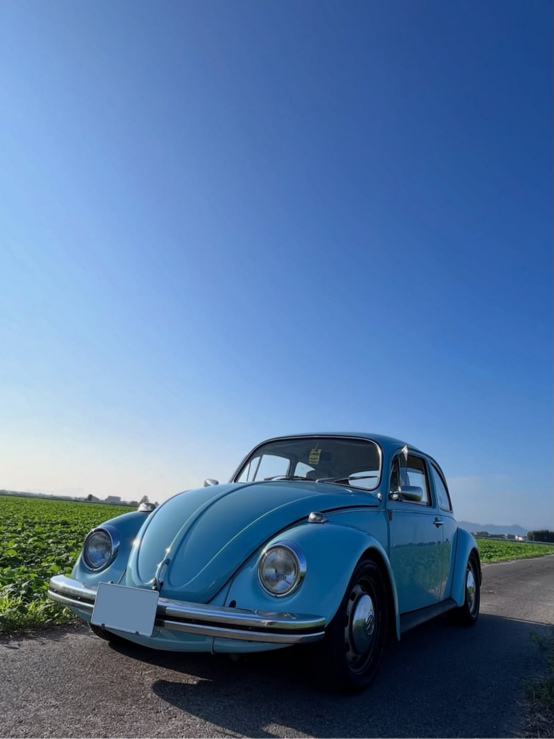volkswagen car with the clean sky