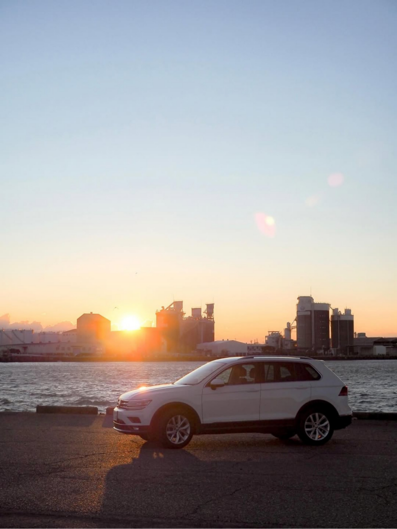 volkswagen car in the sunset