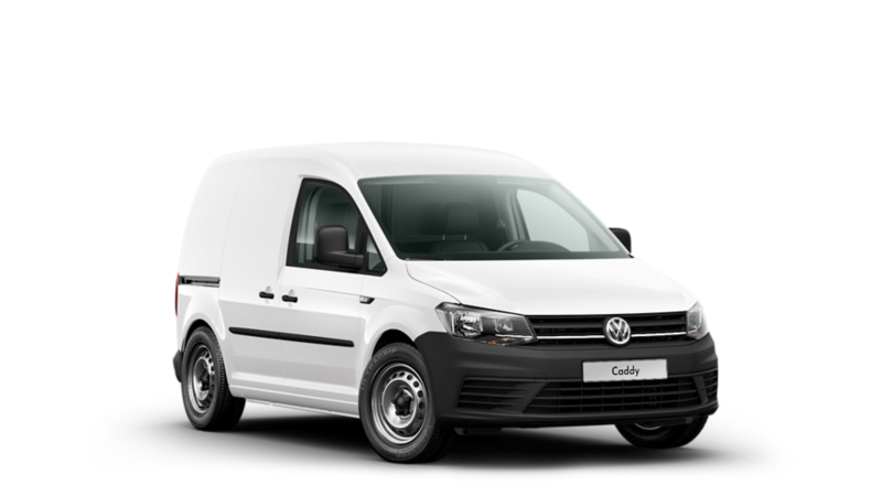 Caddy van wit 3/4 witte achtergrond