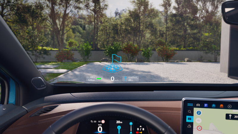 Volkswagen Renkli Ek Bilgilendirme Ekranı "Head Up Display" (Arttırılmış gerçeklik "Augmented Reality" özellikli)