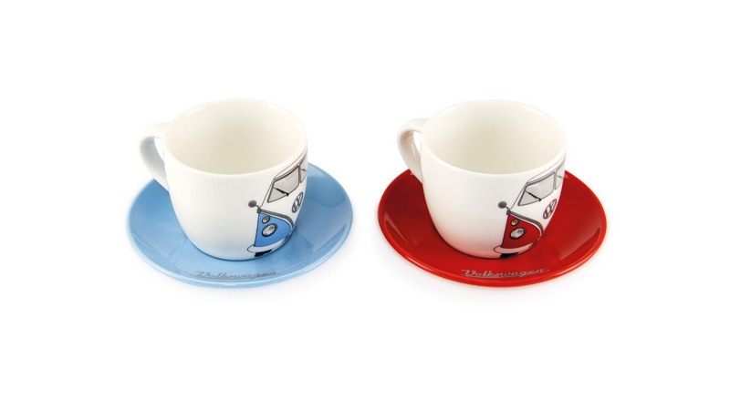 Set de tazas expresso con diseños de combi disponibles en VW Collection