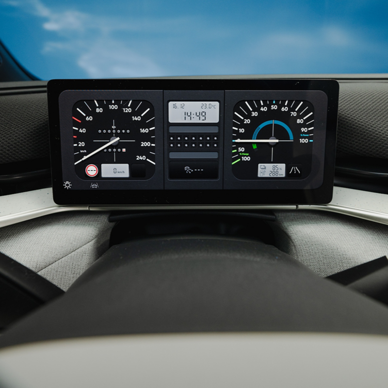 vw id polo digital cockpit retro display