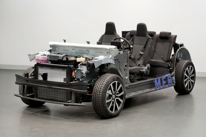 Vista de Plataforma MEB, esqueleto de autos eléctricos Volkswagen