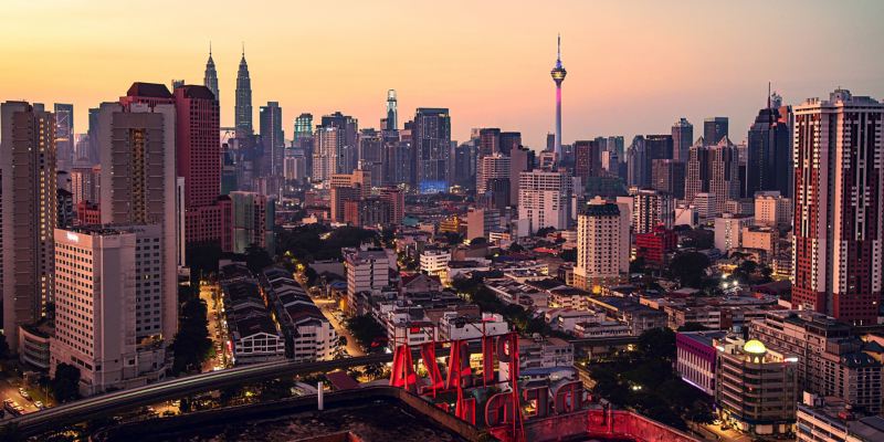 Die Stadt Kuala Lumpur von oben