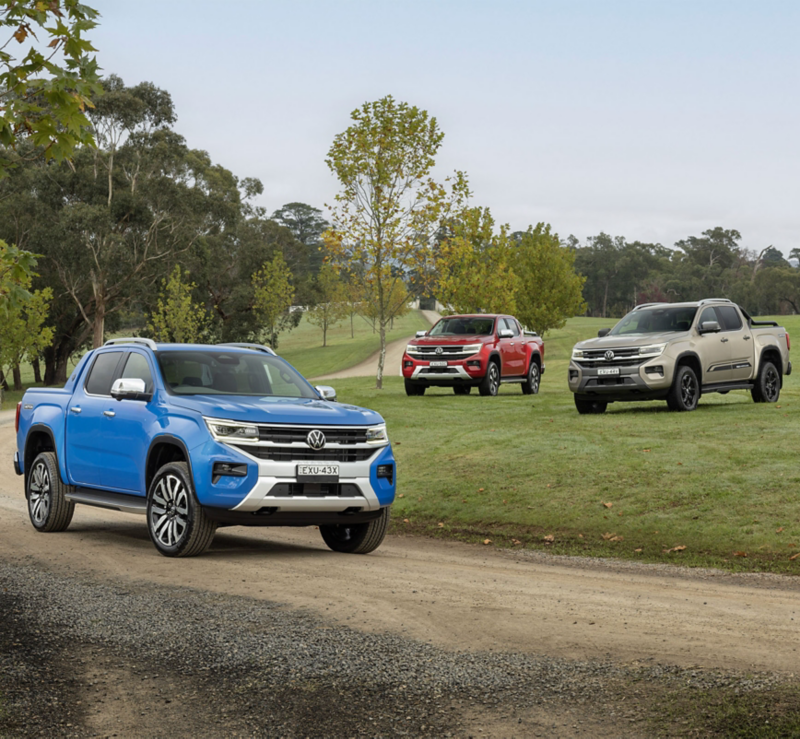 Volkswagen utes parked outside in park