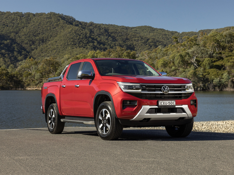 New amarok parked beside beach.