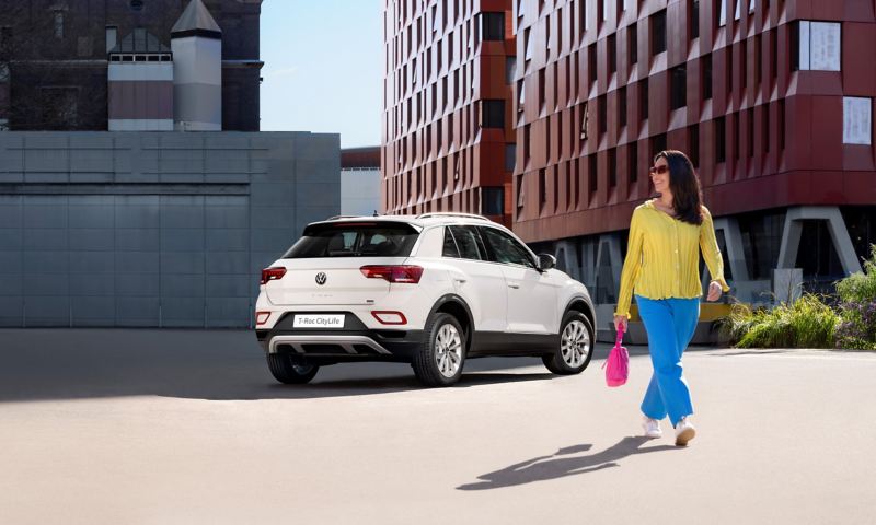 Rear view of T-Roc CityLife parked