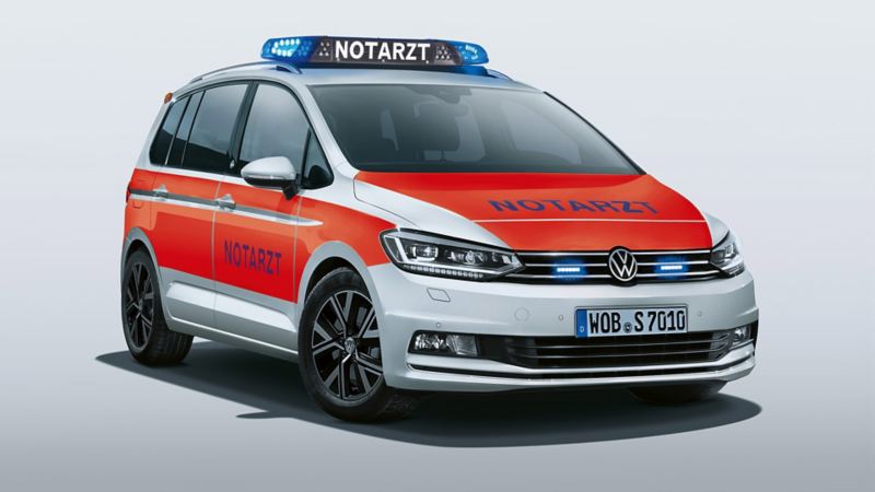 Ein Volkswagen als Rettungsfahrzeug umgerüstet