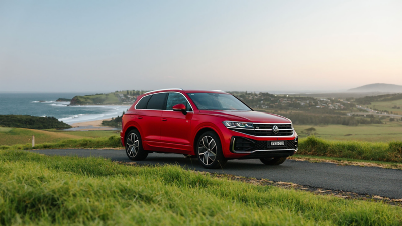 New red Touareg Core exterior shot