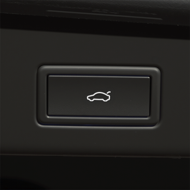 Button with an image of a vehicle with the trunk lifted up