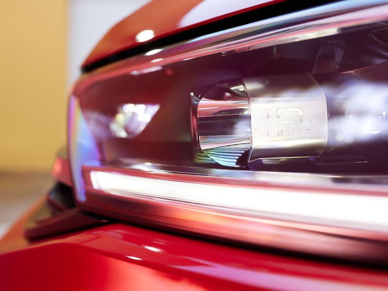 Close up on the IQ headlights of the T-Roc.