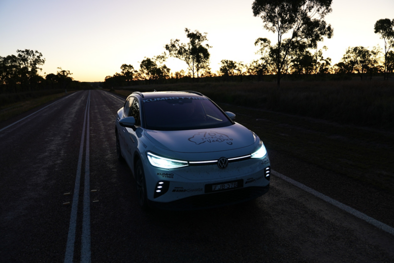 70years of volkswagen ID 4 driving in aussie outback