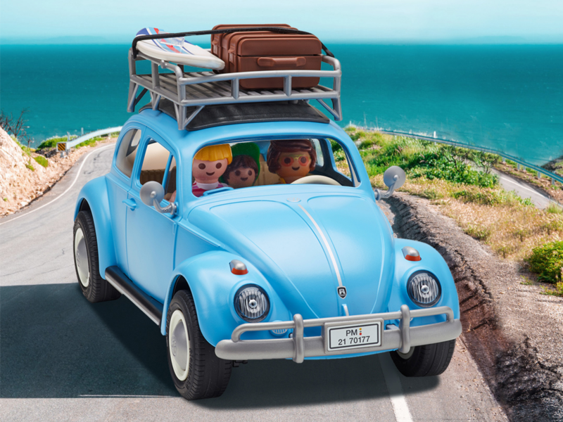 Blauer Käfer von Playmobil® am Meer – VW Fanartikel