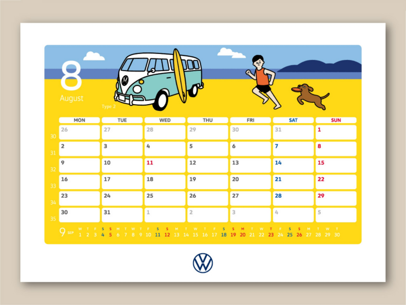 人気イラストレーターが多彩なクルマを描き下ろし! Volkswagen卓上