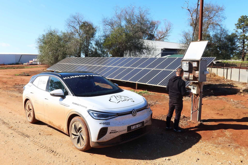 ID.4 by solar panels