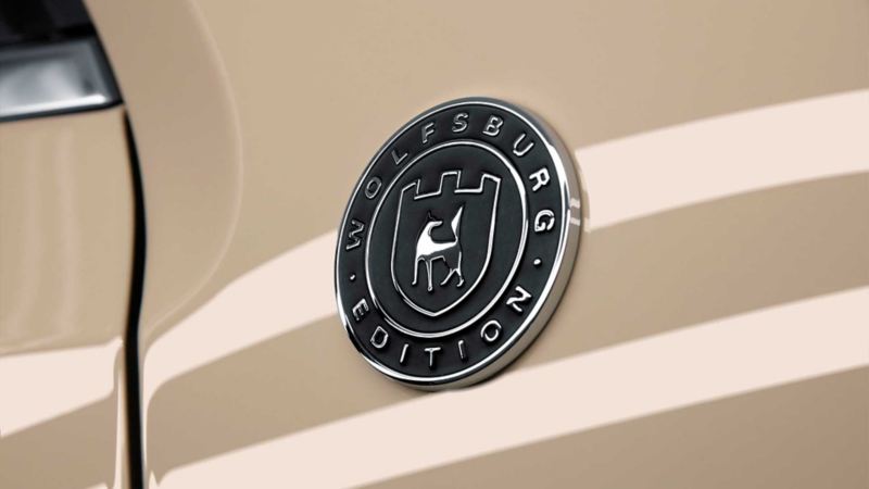Emblema de Wolfsburg Edition presente en la última edición de Volkswagen 