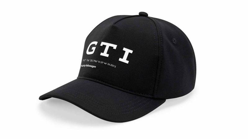 Cappellino con visiera nero originale Volkswagen con la scritta GTI.