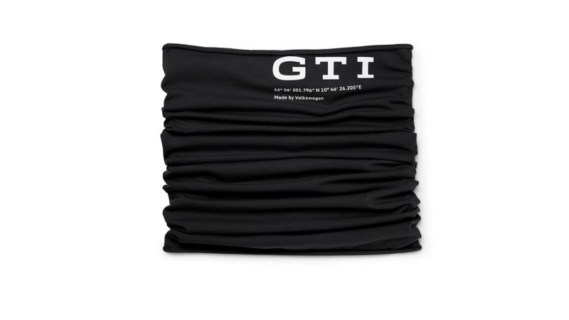 Bandana en color negro con siglas GTI estampadas.