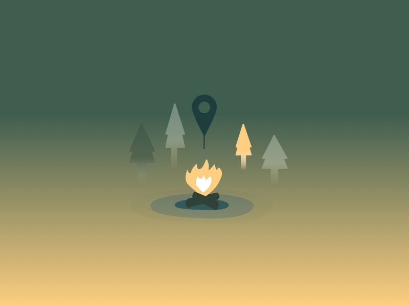 Eine Illustration eines Lagerfeuers.