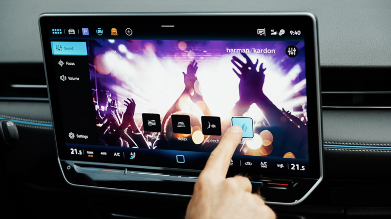 Brukergrensesnittet for lydinnstillingen VIBRANT fra Harman Kardon