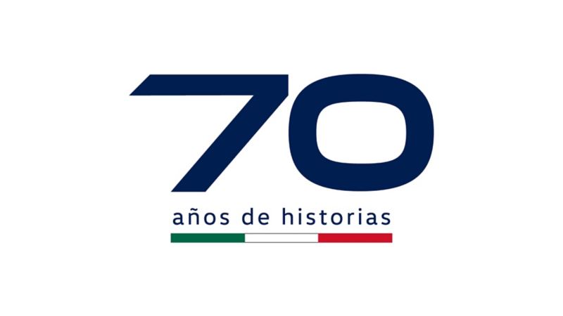 Logo de 70 años de Volkswagen en México. 