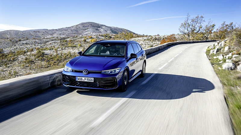 A new VW Passat in blue