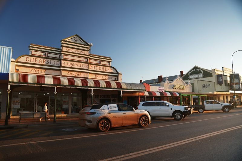 Image of dusty ID.4 outside shop