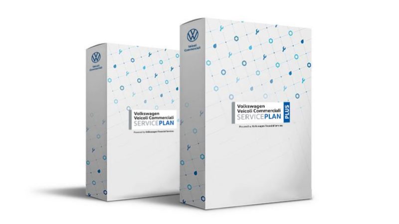 Due scatole VW Service Plan e Service Plan Plus